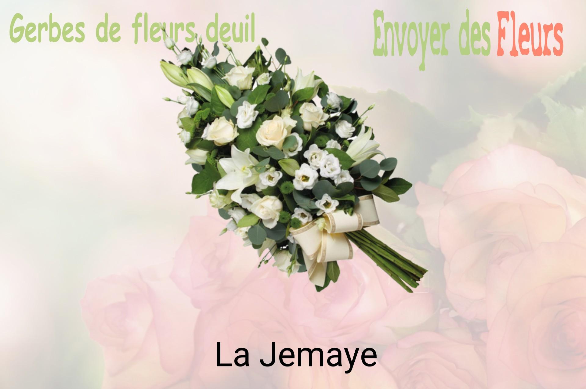 Gerbe de fleurs de deuil livrée à La Jemaye